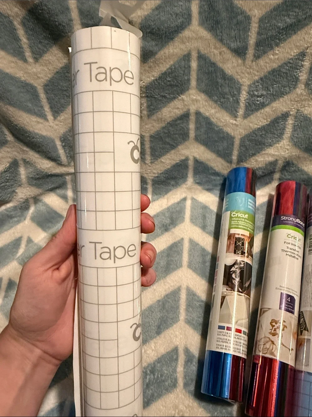 Cricut Assorted Craft Vinyl Rolls in Blue, Red, Black, Silver, White BUNDLE.